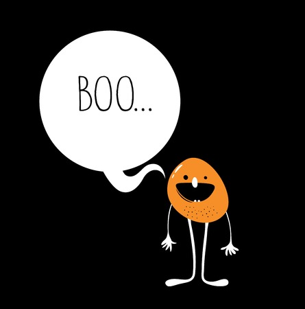 cute monster with speech bubbleのイラスト素材