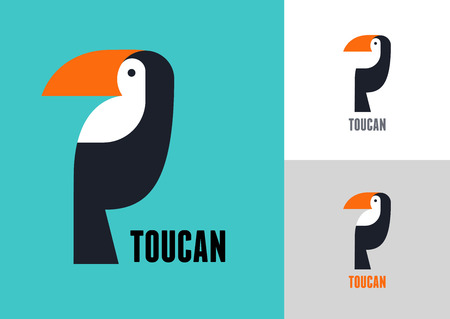 Tropical bird, vector toucanのイラスト素材