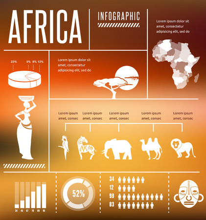 Africa - infographics and backgroundのイラスト素材