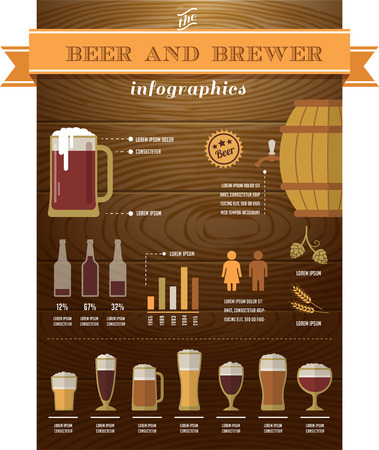 Beer infographics and elementsのイラスト素材