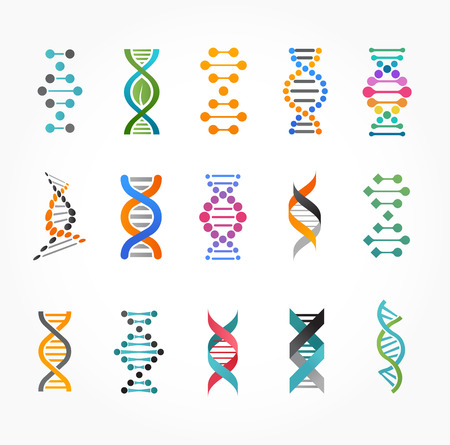 DNA, genetic elements and icons collectionのイラスト素材