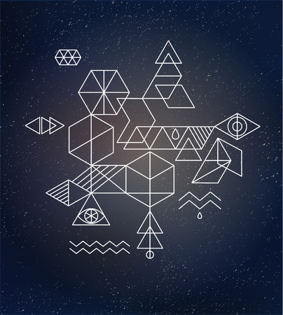 Sacred geometry. Alchemy, spirituality iconsのイラスト素材