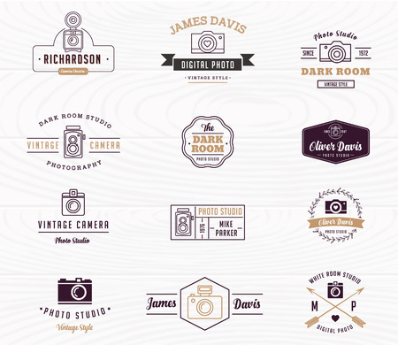 Photographer and photo studio style sign, element, icon and signatuteのイラスト素材