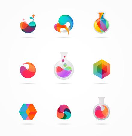 Technology, laboratory, creativity innovation and science abstract icons and elementsのイラスト素材