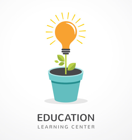 Growing idea - concept icon of education, light bulb, science, creative, technology iconsのイラスト素材