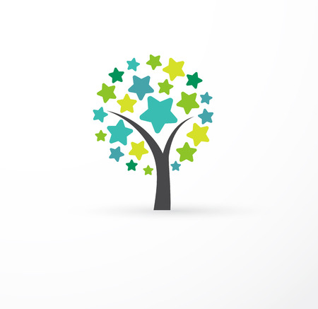 Tree with stars - education, learning, success iconのイラスト素材
