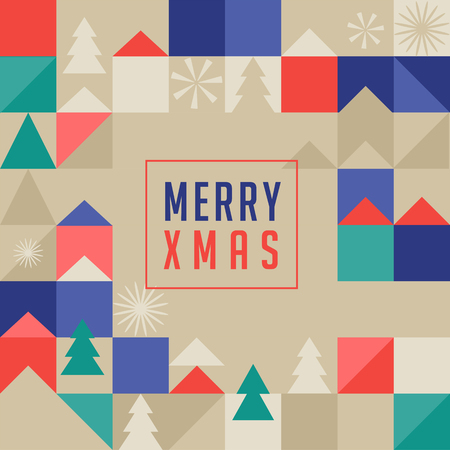 Merry Christmas, geometric abstract background, poster, theme andのイラスト素材