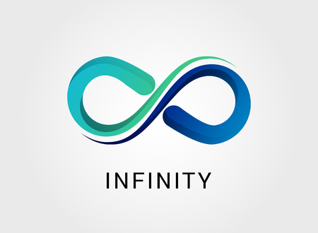 Colorful abstract infinity, endless symbol and icon, modern clean styleのイラスト素材
