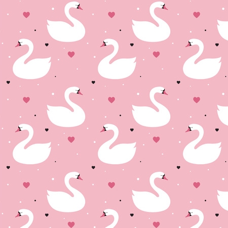 seamless swan pattern vector illustrationのイラスト素材