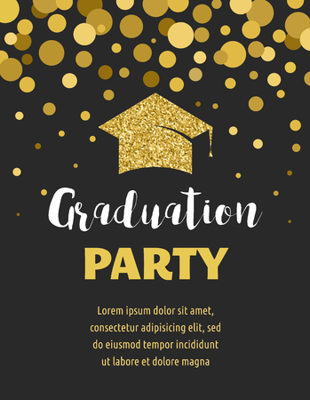 Graduation Class of 2017, party invitationsのイラスト素材