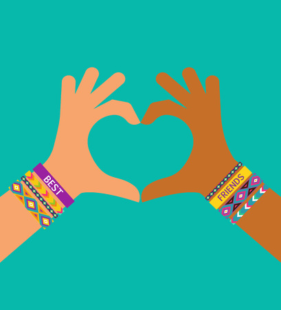 Best friends forever, Happy friendship day poster design, banner, greeting cardのイラスト素材