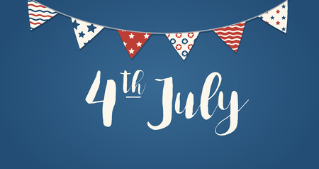 Happy Independence Day, American banners for 4th of Julyのイラスト素材