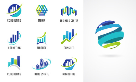 Marketing, finance, sales and business logosのイラスト素材