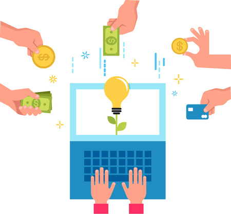 Crowdfunding money concept banner designのイラスト素材