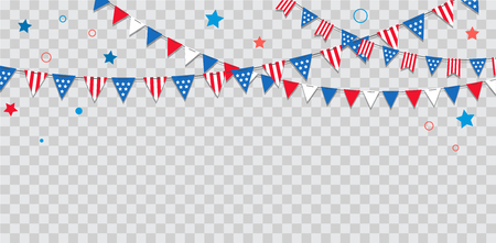 Happy USA Independence Day 4 th July. American holiday celebration. Banner and poster designのイラスト素材