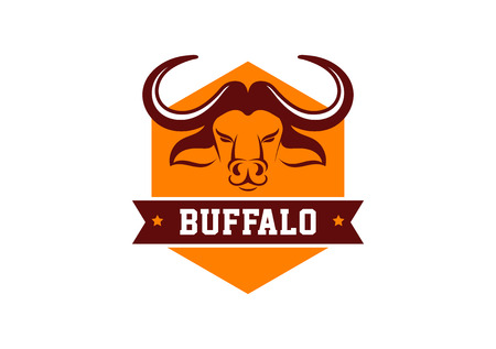 Head of Bull, buffalo, vector logo and symbolのイラスト素材