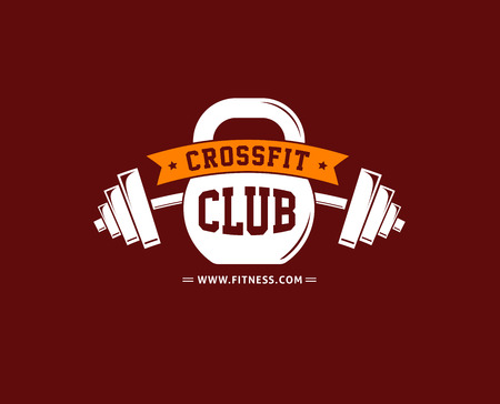 Fitness, crossfit, gym emblems, label, badge, vector logo and elementのイラスト素材