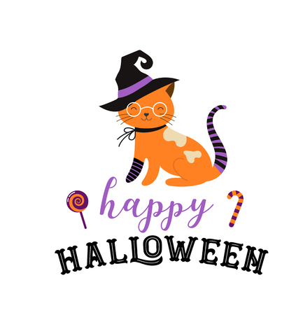 Halloween Cats Costume Party. Illustration and vector elements of group of cats in halloween costumesのイラスト素材