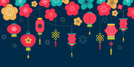 Chinese New Year background, card print, banner etmplateのイラスト素材