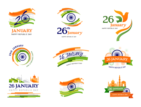Indian Republic Day concept design, banner, poster and emblemのイラスト素材