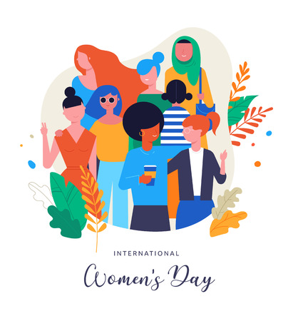 International Women's Day. Vector illustration, card, poster, flyer and banner templateのイラスト素材