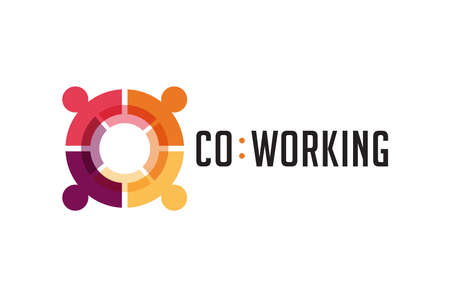Coworking Space, networking zone logo and icon. Vector designのイラスト素材
