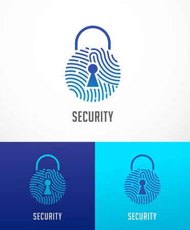 Fingerprint scan, privacy, lock icon, cyber security ,identity information and network protection. Vector iconのイラスト素材
