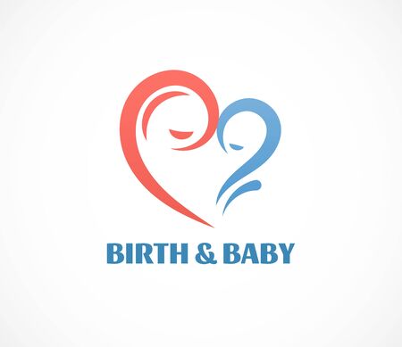 Birth, pregnant, family and baby careのイラスト素材