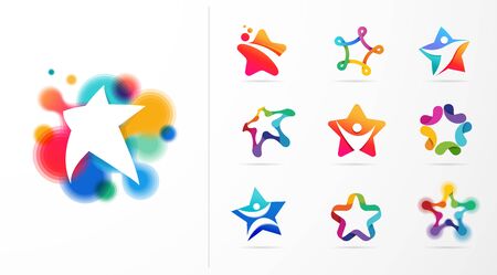 Star, fitness, sport, excellence, learning and design icons and logos. Vector designのイラスト素材