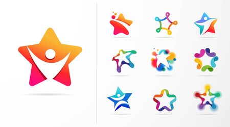 Star, fitness, sport, excellence, learning and design icons and logos. Vector designのイラスト素材