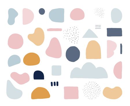 Modern trendy abstract shapes in pastel colors. Scandinavian clean vector designのイラスト素材
