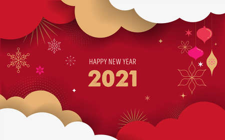 Happy new 2021 year - Elegant abstract background, banner. Vector concept designの写真素材