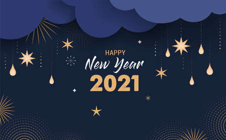 Happy new 2021 year - Elegant abstract background, banner. Vector concept design