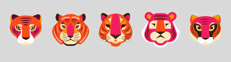Chinese new year 2022 year of the tiger - Chinese zodiac symbol, Lunar new year concept, modern background designのイラスト素材
