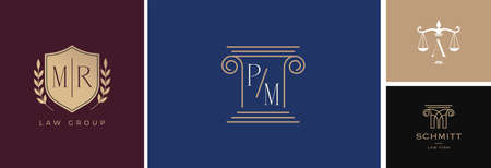 Law, finance, attorney and business logo design. Luxury, elegant modern concept designのイラスト素材
