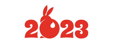 Chinese new year 2023 year of the rabbit - Chinese zodiac symbol, Lunar new year concept, modern...