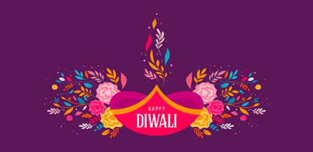 Happy Diwali, festival of light. Modern minimalist design. Poster, banner and social media templateのイラスト素材