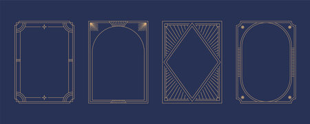 Art Deco frames minimalist collection. Elegant luxury borders and frames, vector templates designのイラスト素材