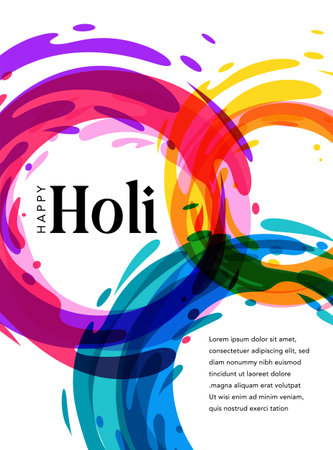 Happy Holi Festival, festival of colors. Colorful concept design, banner and backgroundのイラスト素材