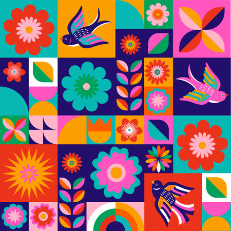 Geometrical pattern design for Hispanic Heritage month, Cinco de Mayo, Mexican fiesta or any other Latino celebrationのイラスト素材