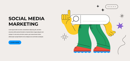 Funny characters holding binoculars, magnifying glass and spyglass telescope. Seo, searching, looking for, finding, hiring concept. Isolated design elements. Vector illustrationのイラスト素材