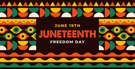 Juneteenth freedom day. A celebration of American history, African American Independence Day tribal design. Poster, banner, card templateのイラスト素材