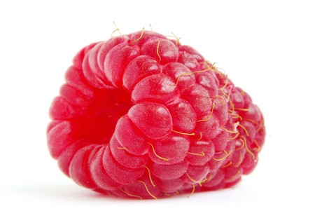 fresh raspberry fruits  isolated on white background