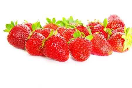 Strawberries isolated over white backgroundの写真素材