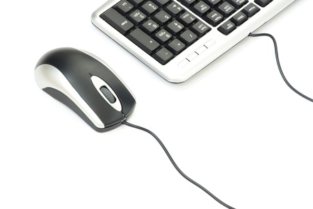 Computer mouse and keyboard isolated on white