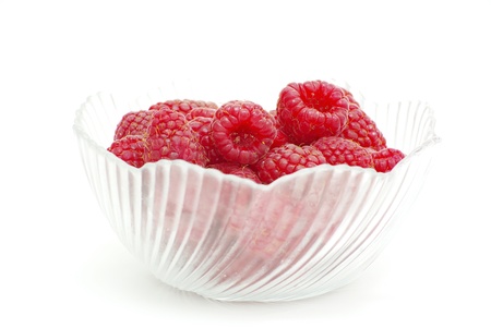 fresh raspberry fruits  isolated on white background