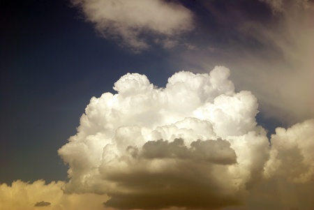stormy dark clouds in the skyの写真素材