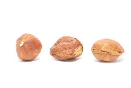 hazelnuts isolated on white background
