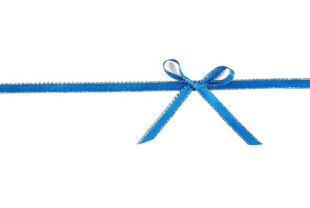  ribbon with bow isolated over white backgroundの写真素材