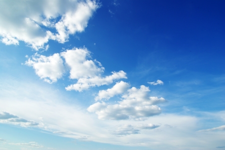 White clouds in blue skyの写真素材